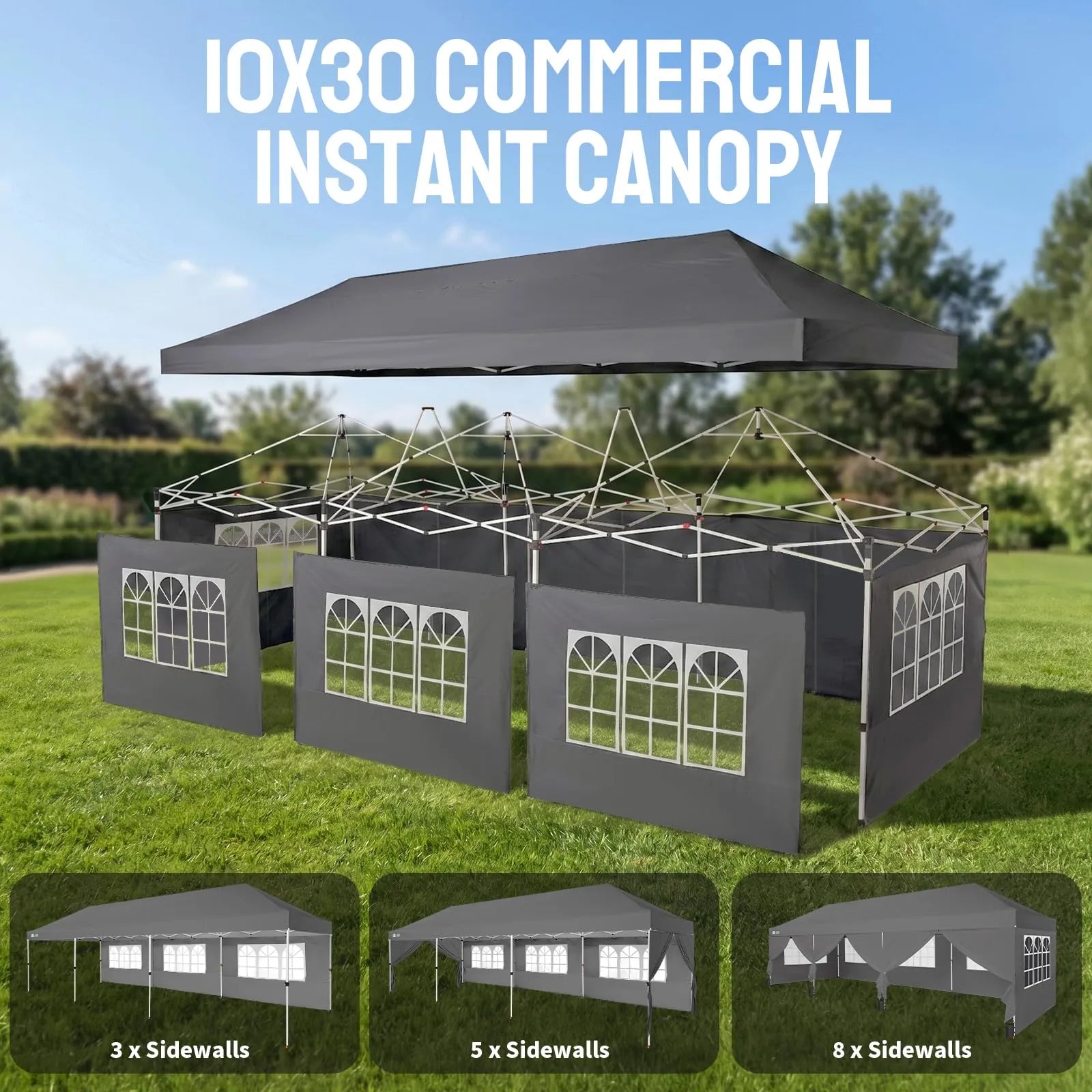 Swift-Lock 10'x30' Instant Canopy | 8 Sidewalls