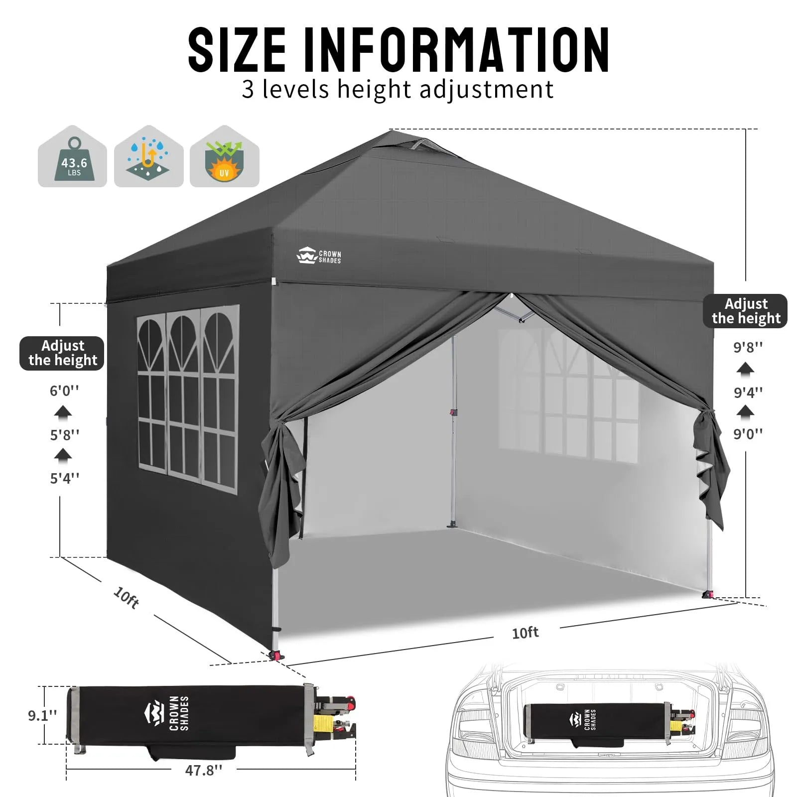 CenterLOK® 10' x 10' Canopy | 4 Sidewalls