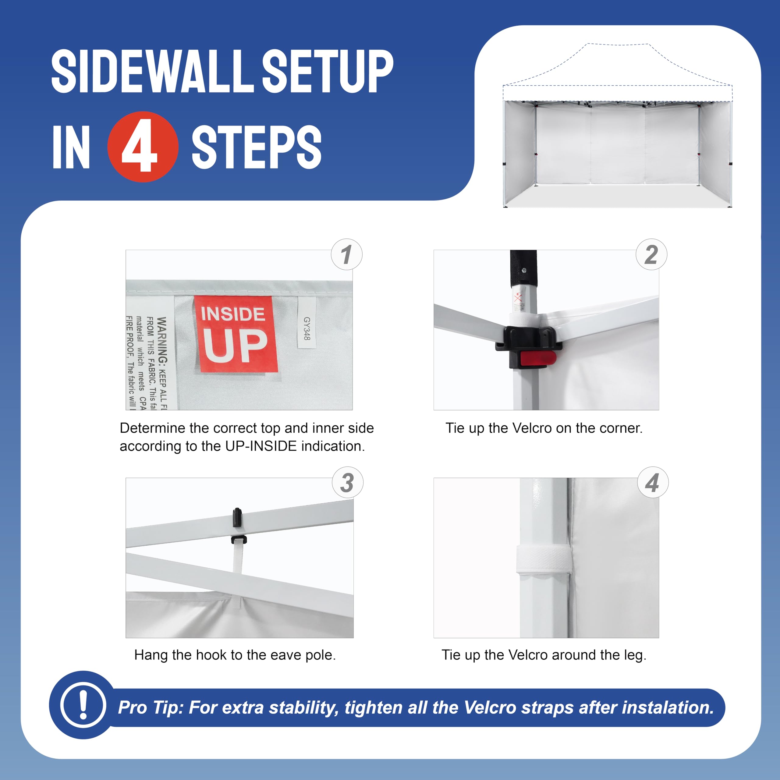 Replacement Sidewalls (4pck) | 10x15 Canopy