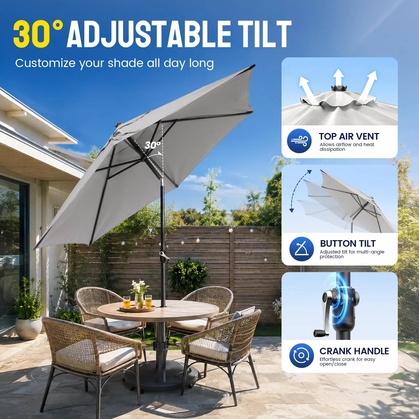 Sol-Shield 9' Windproof | 30° Pro-Tilt