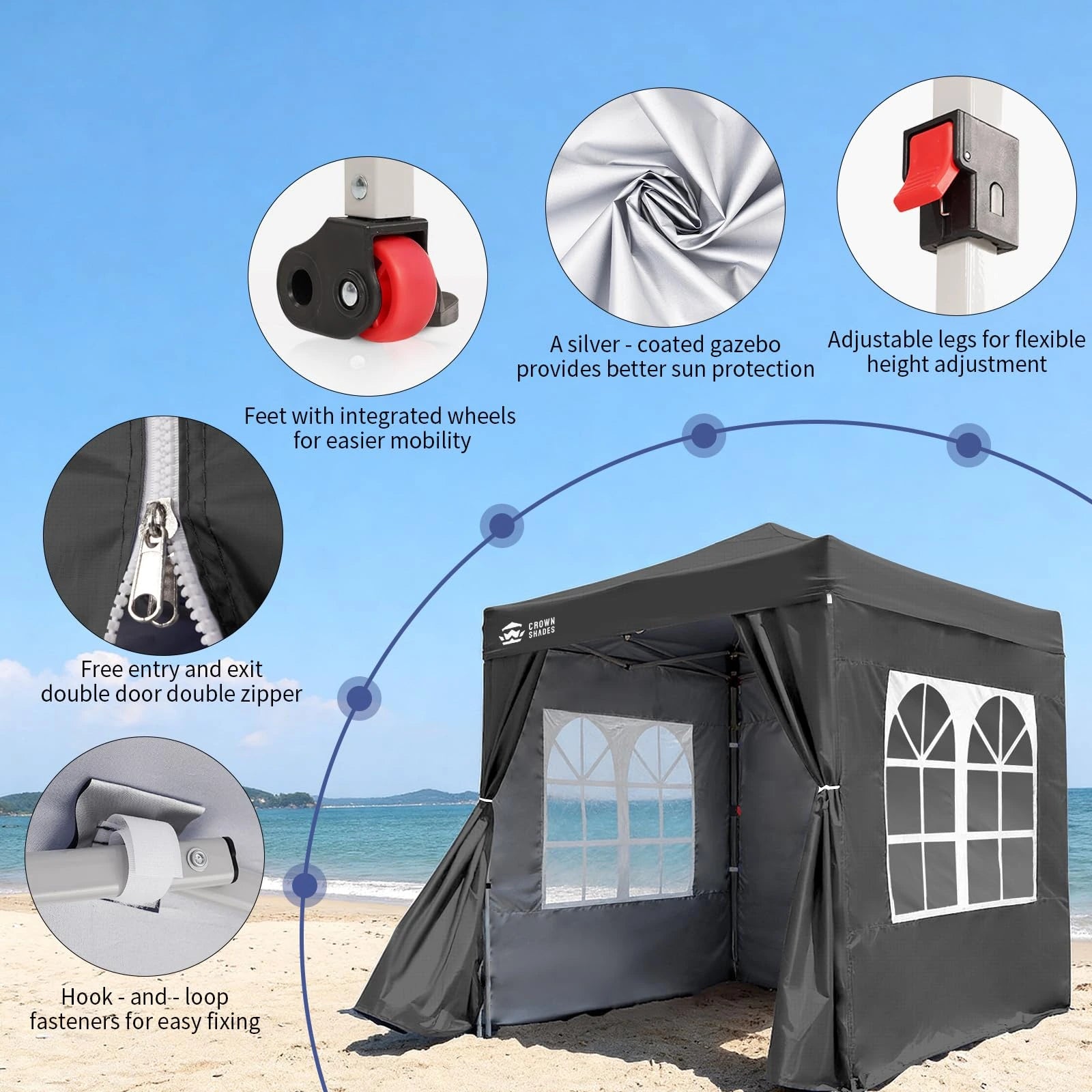 ArdenShade 2 x2m Pop Up Gazebo with 4 Sidewalls