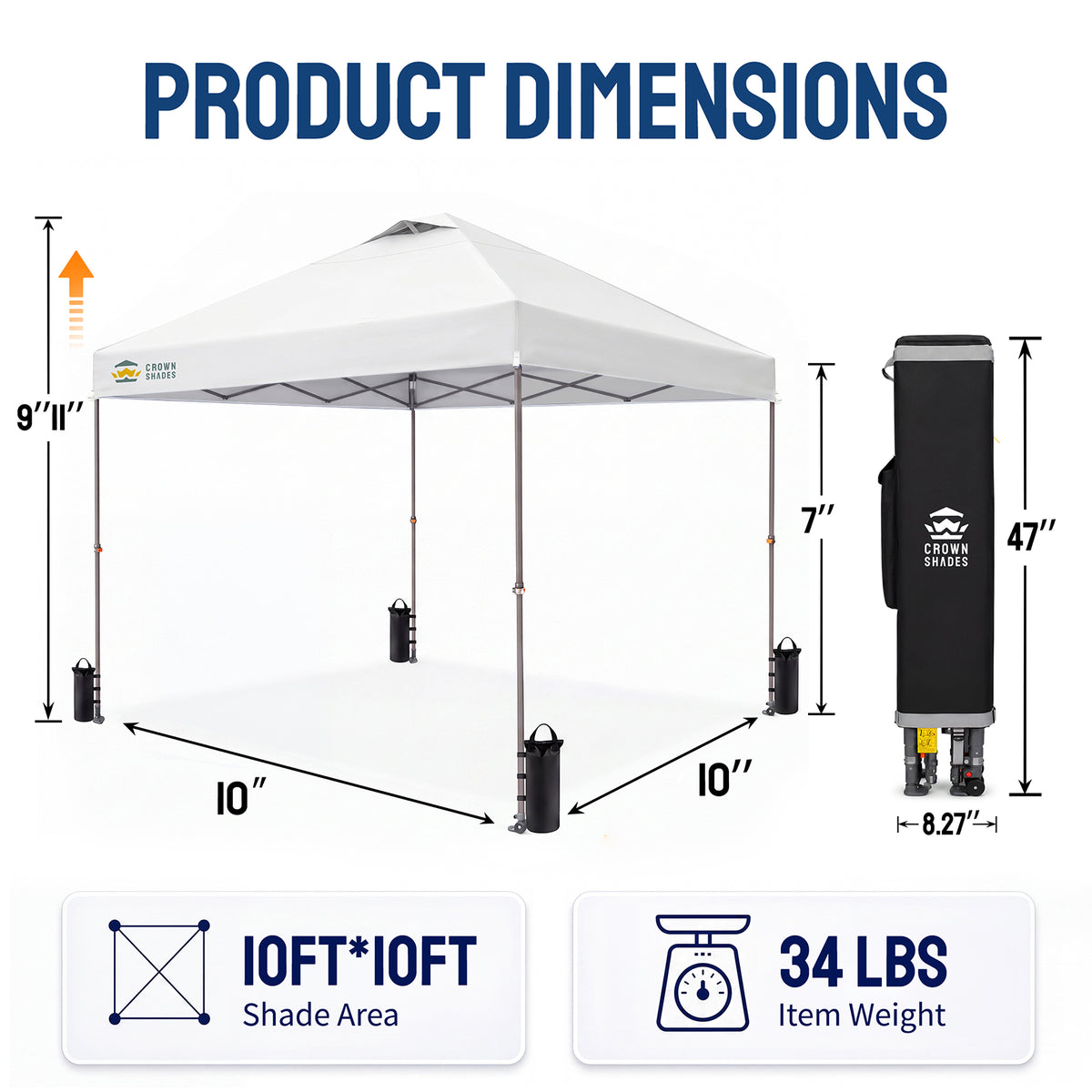 Flex-Lift 10' x 10' Canopy | Infinite Height Adjustment