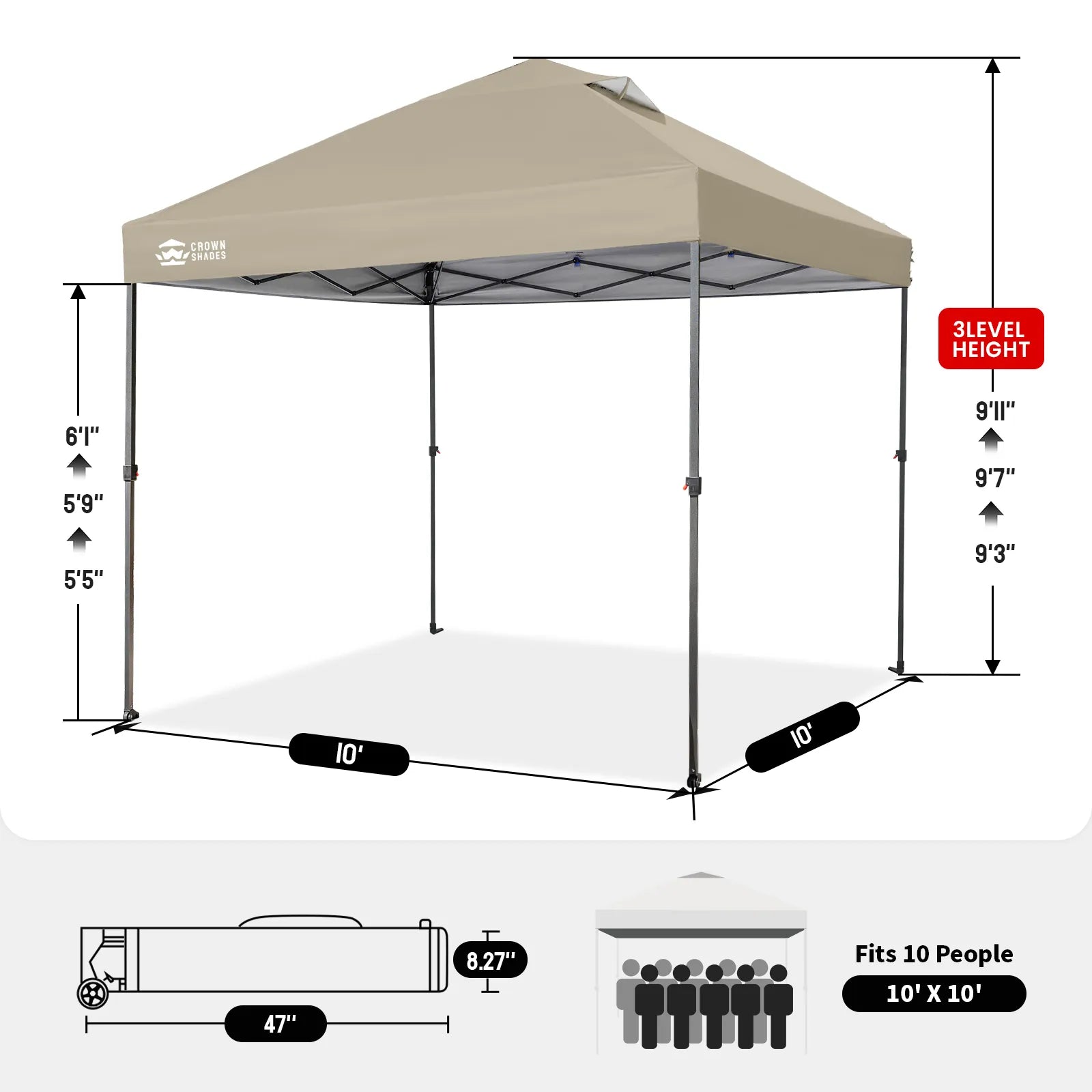 Air-Light 10' x 10' Portable Canopy