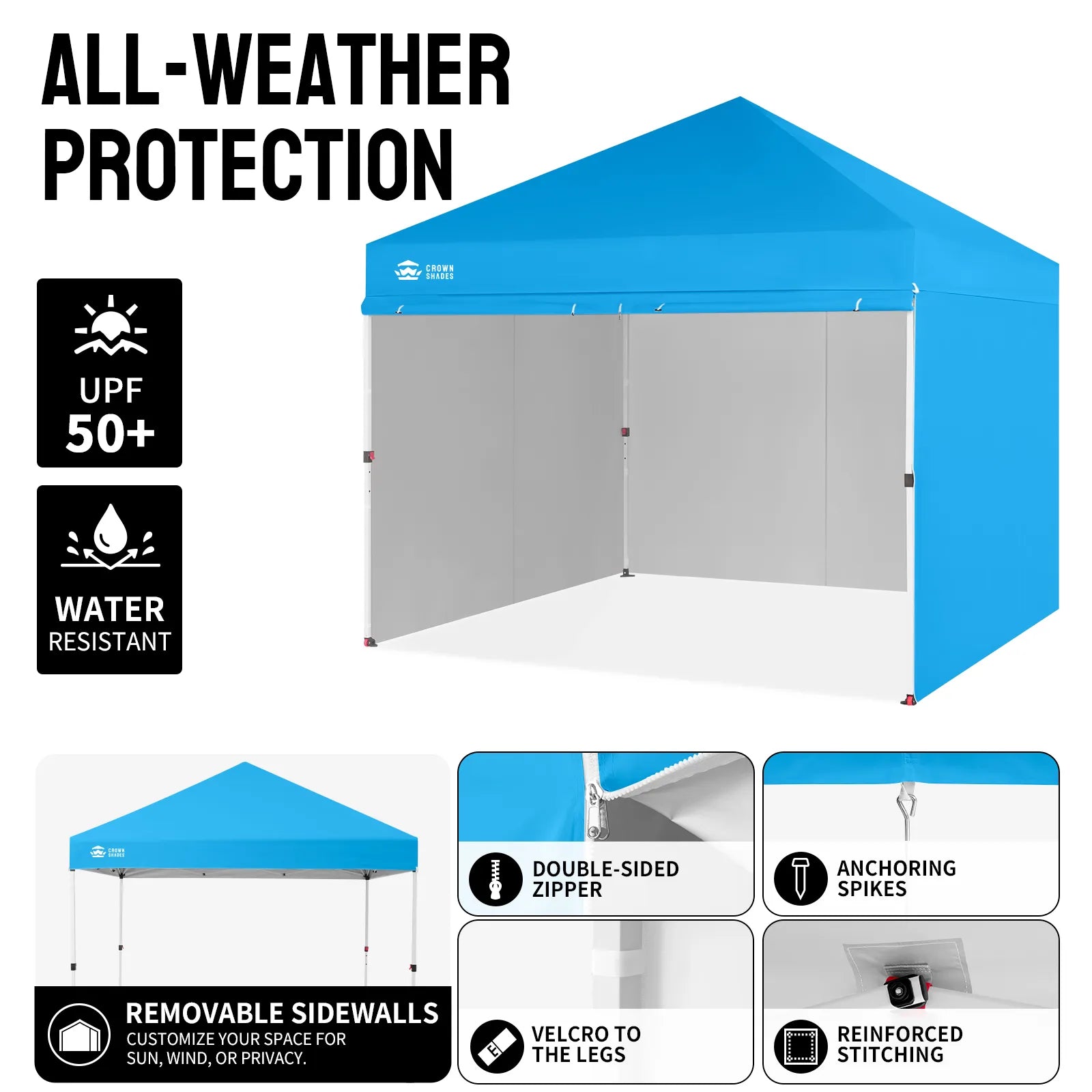 Crown Pro-Duty 10' x 10' Canopy | Full-Wall Business Suite