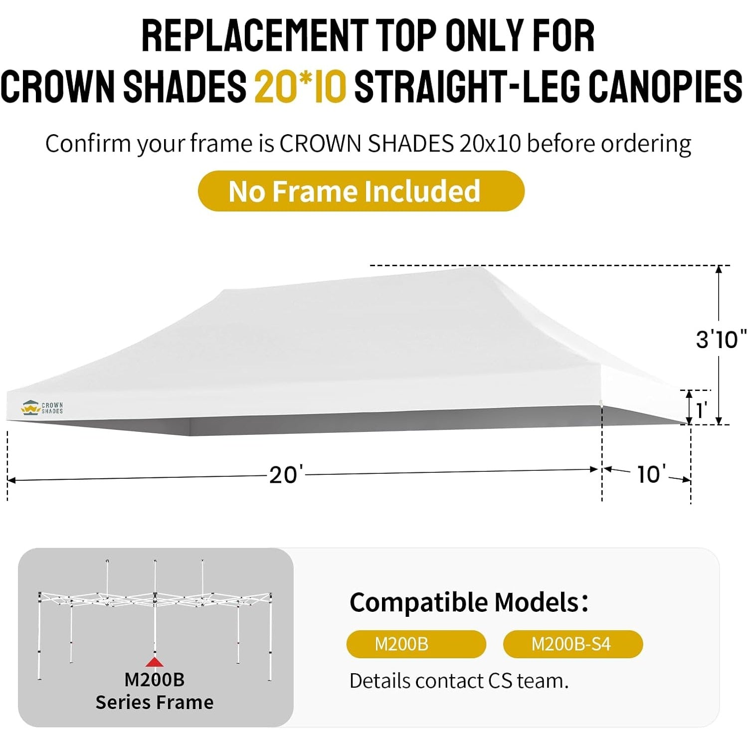 Replacement Canopy Top| 10'x20' Canopy| Model M200B
