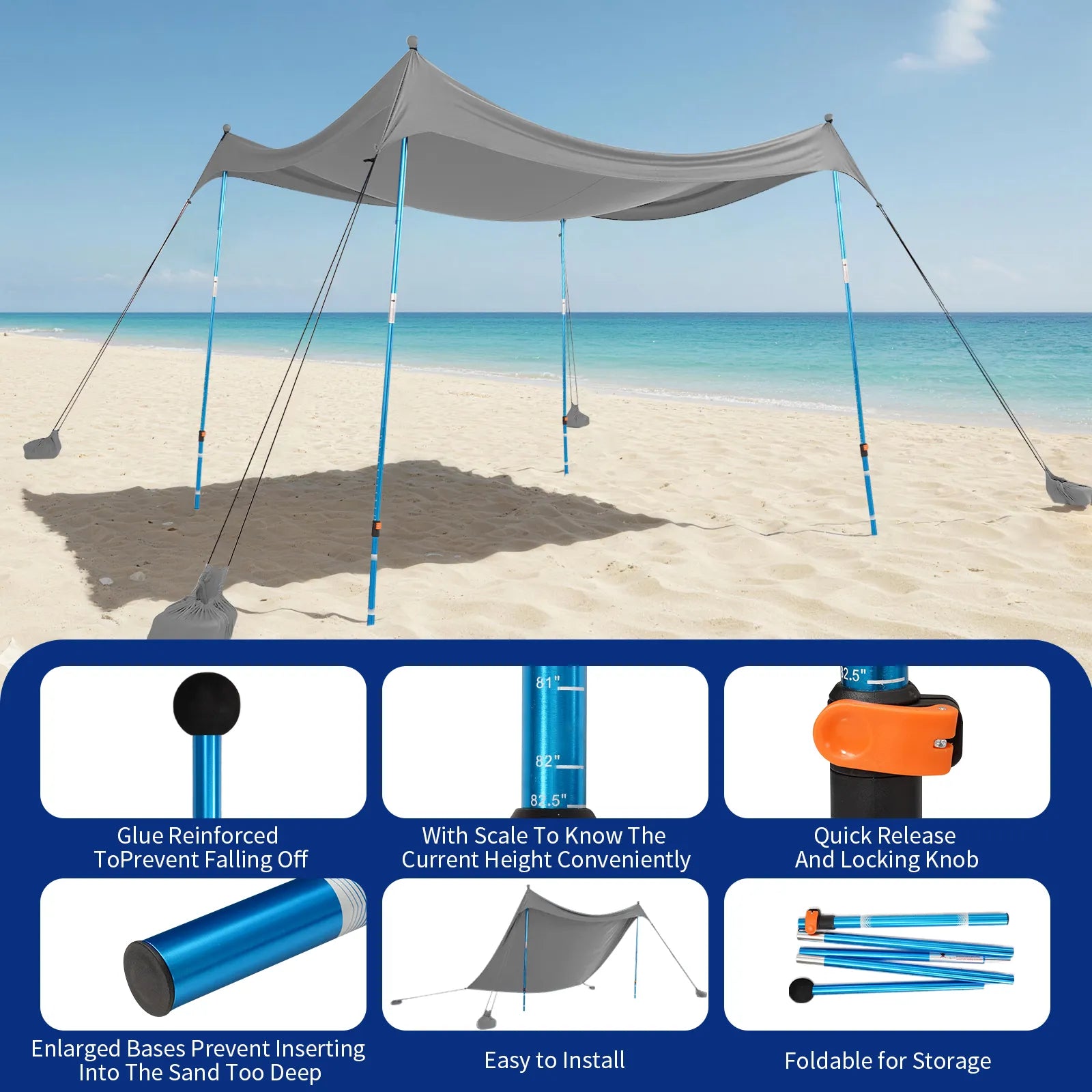 Feather-Lift Pop-Up Beach Tent | Instant UPF 50+ Sun Shelter