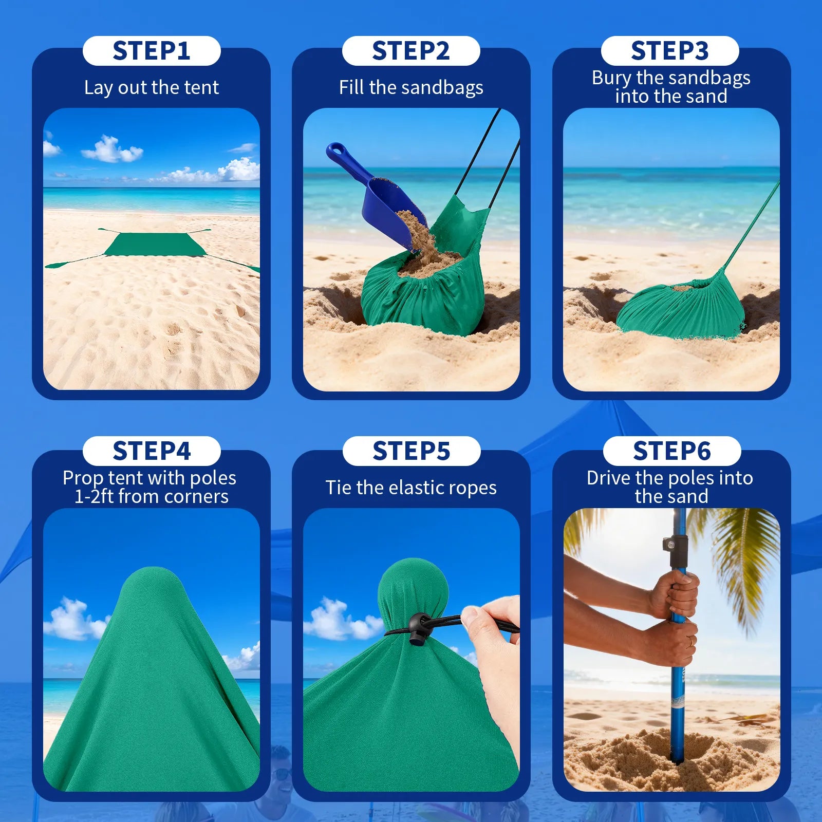 Feather-Lift Pop-Up Beach Tent | Instant UPF 50+ Sun Shelter