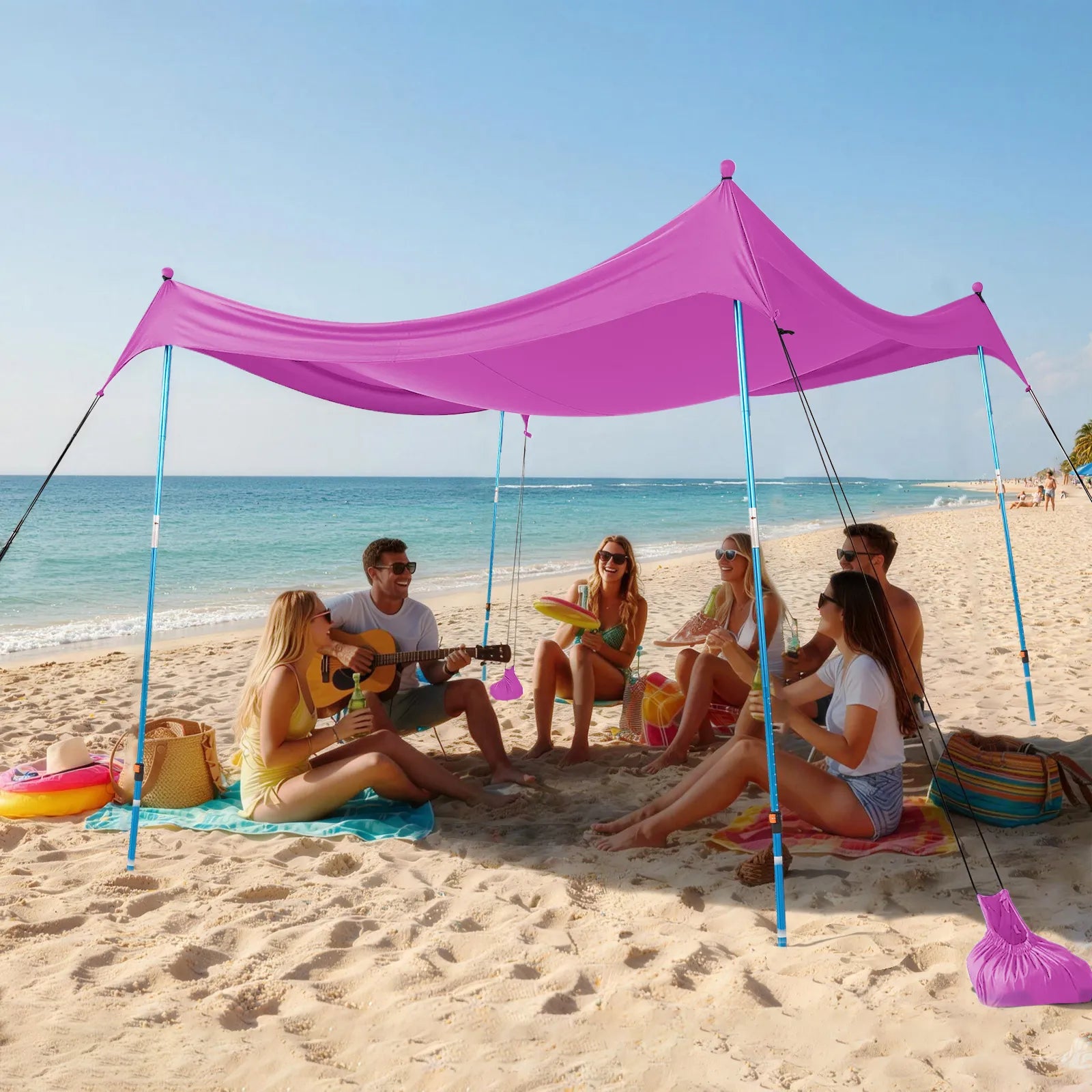 Feather-Lift Pop-Up Beach Tent | Instant UPF 50+ Sun Shelter