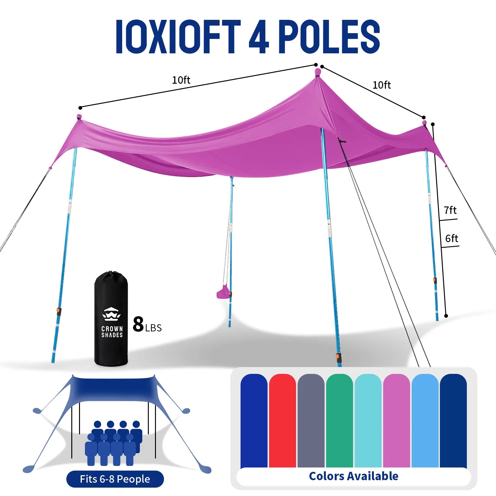 Feather-Lift Pop-Up Beach Tent | Instant UPF 50+ Sun Shelter