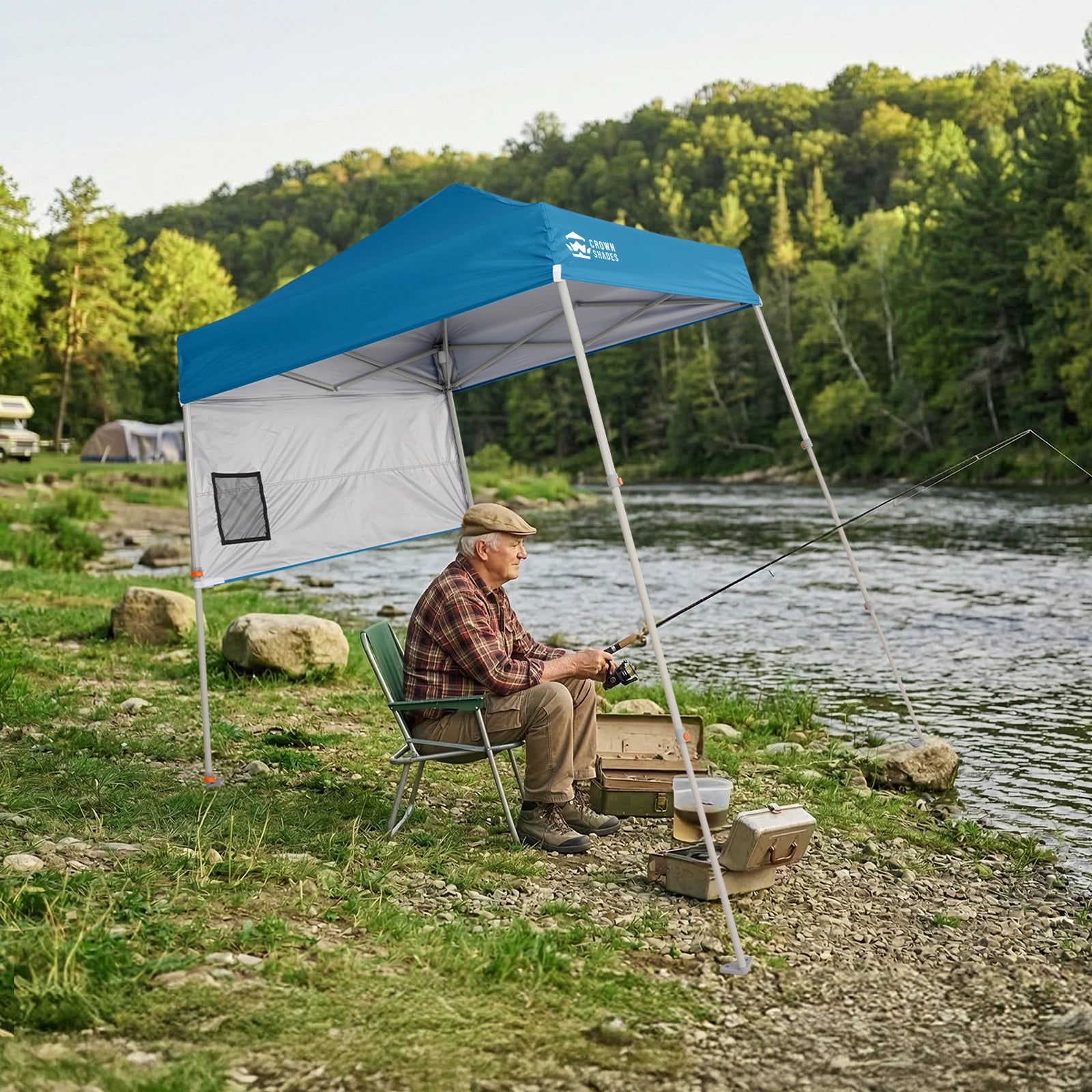 Feather-Lift 5' x 5' Canopy with Instant Sidewall