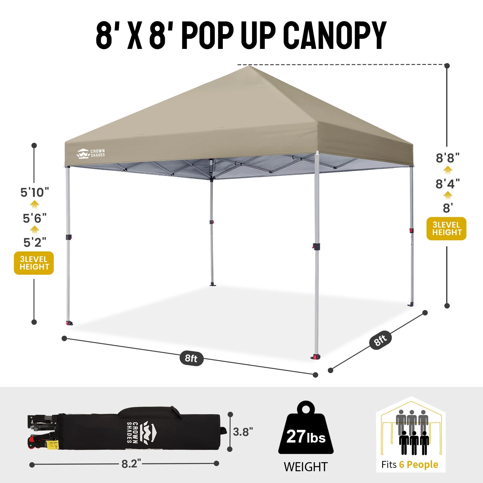 One-Push Lite 8' x 8' Canopy