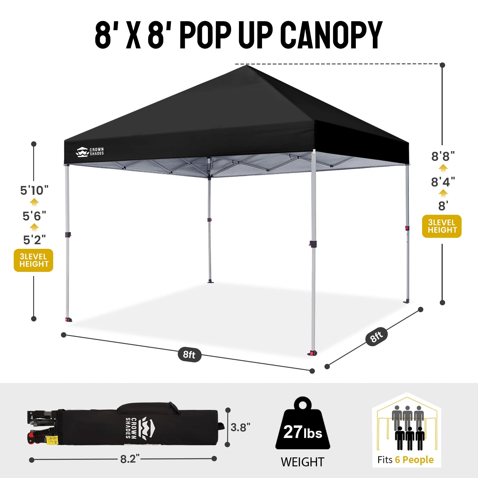 One-Push Lite 8' x 8' Canopy