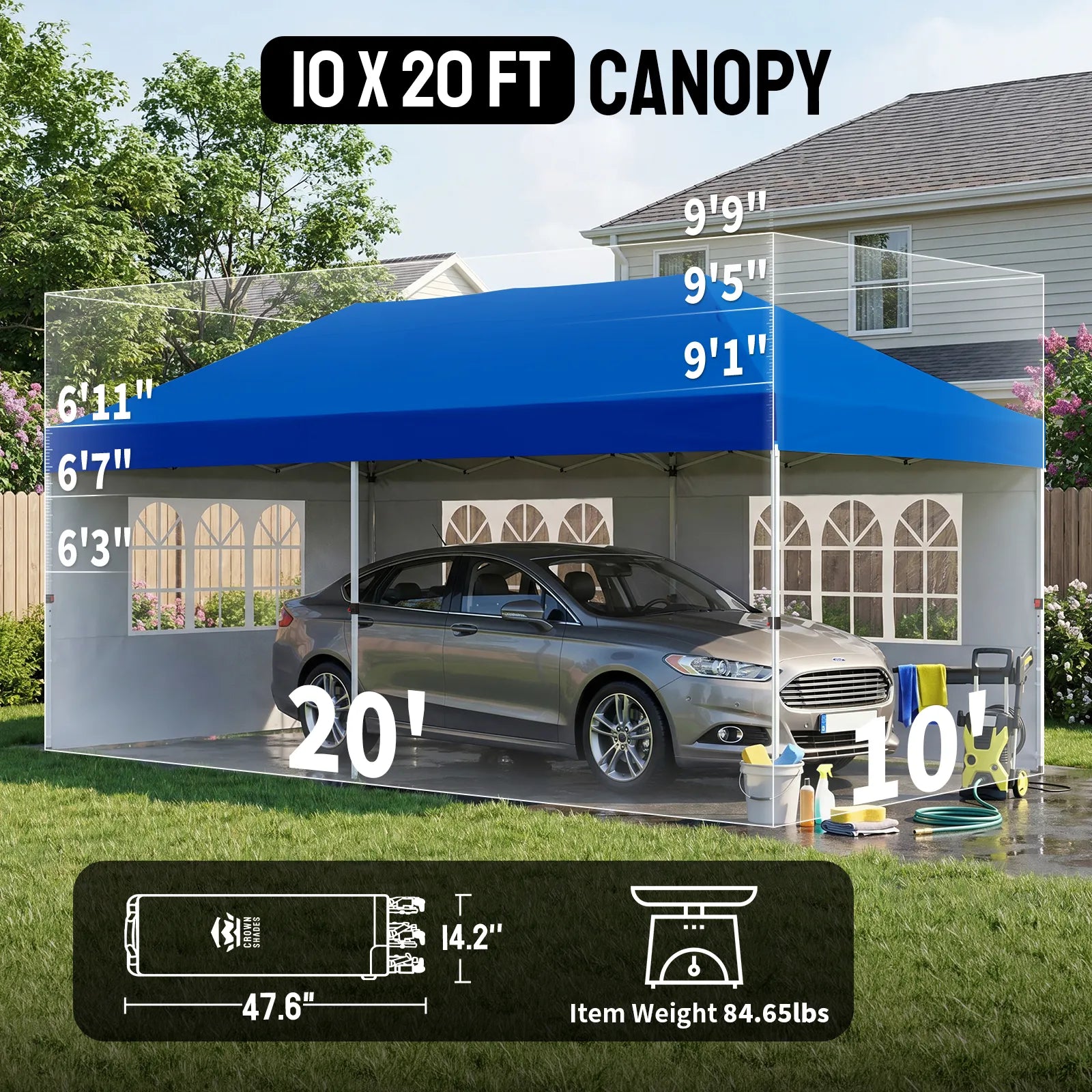 Swift-Lock 10'x20' Canopy | 6 Sidewalls with Windows