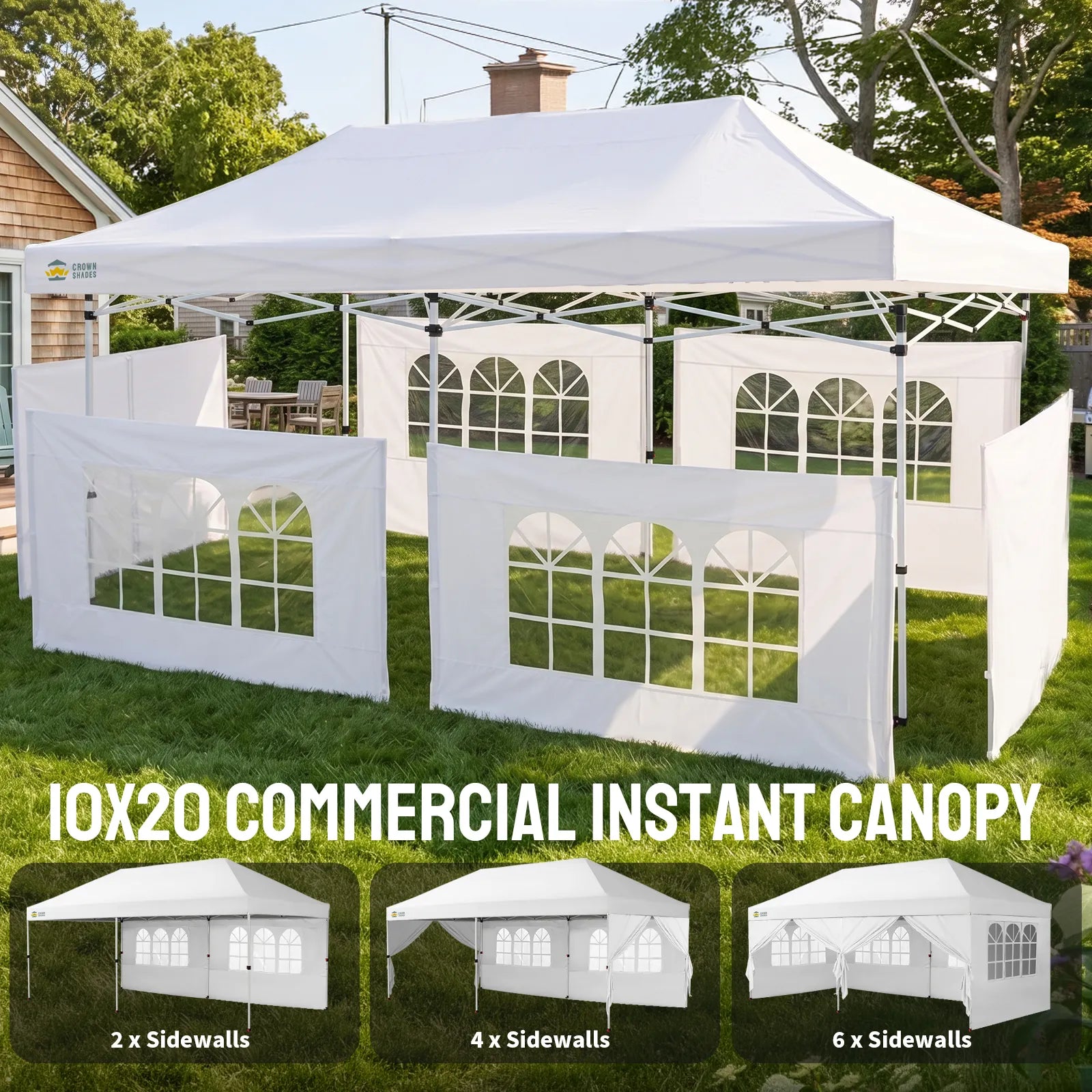 Swift-Lock 10'x20' Canopy | 6 Sidewalls with Windows