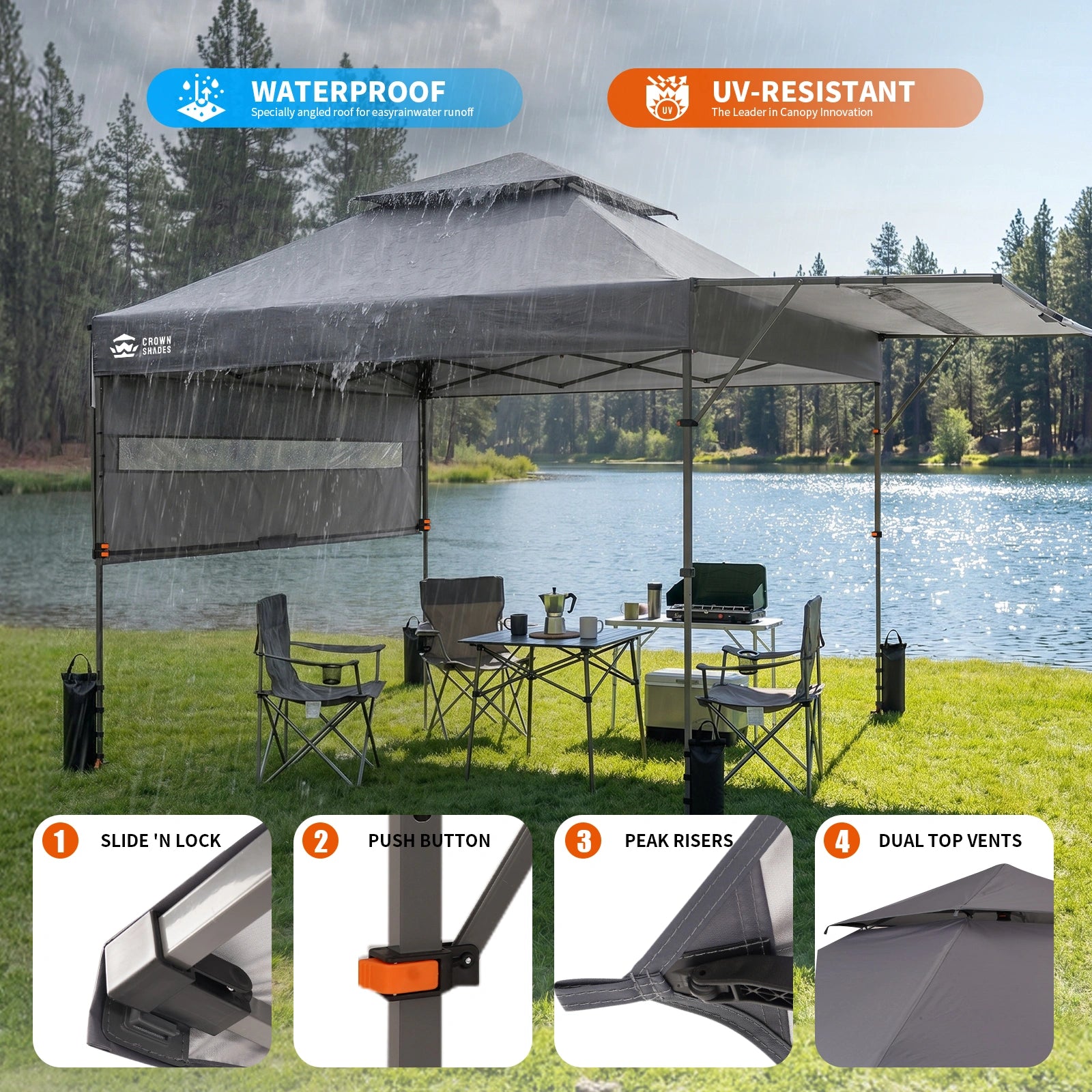 Vista 10' x 18' Canopy | Dual Awnings