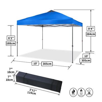 10x10 Pop Up Canopy Tent with Carry Bag – Portable Outdoor Shelter for Sports & Events