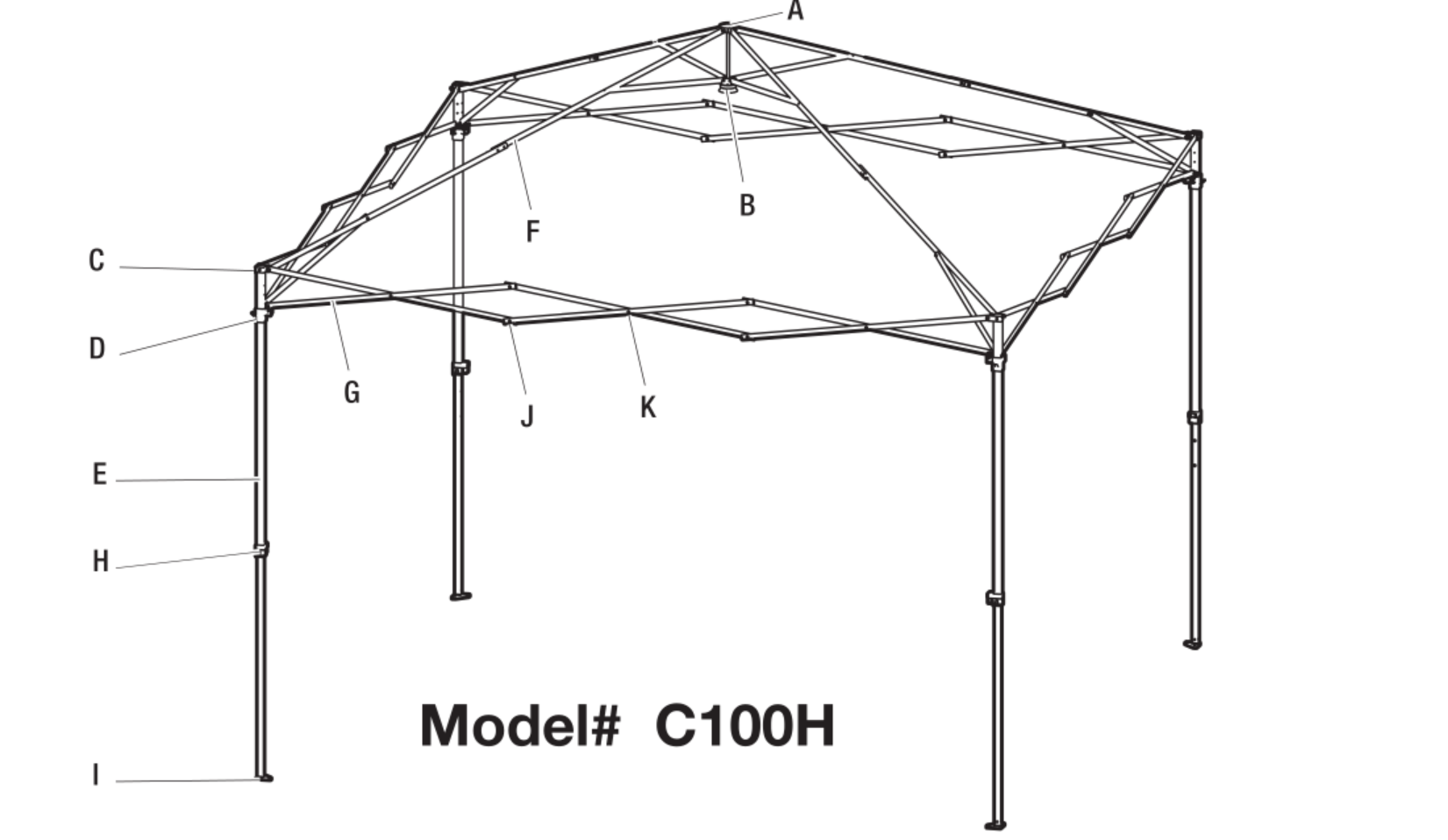 Replacement Canopy Top| 10'x10' Canopy| Model C100H