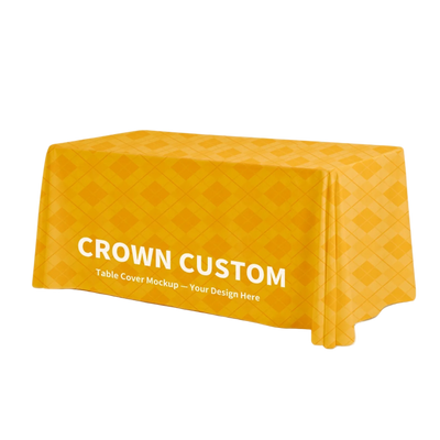 Custom Throw Table Cover- Open Back (3 Sided)