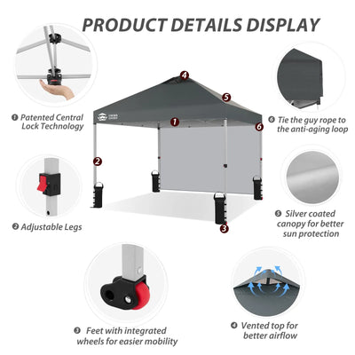 CenterLOK® 3x3m Pop Up Gazebo with Sidewall