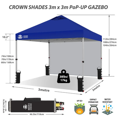 CenterLOK® 3x3m Pop Up Gazebo with Sidewall