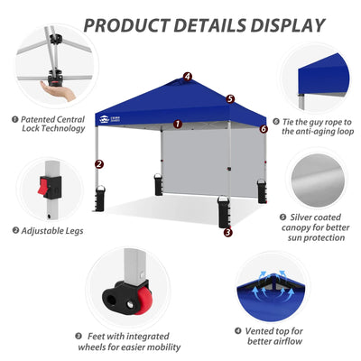CenterLOK® 3x3m Pop Up Gazebo with Sidewall