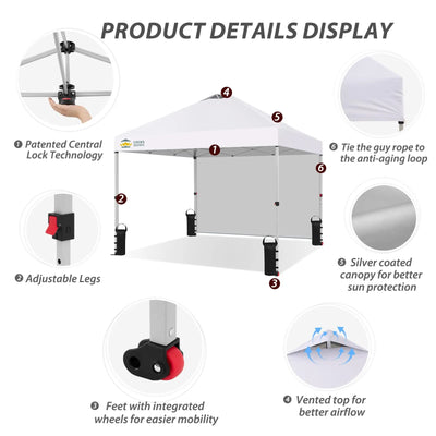 CenterLOK® 3x3m Pop Up Gazebo with Sidewall