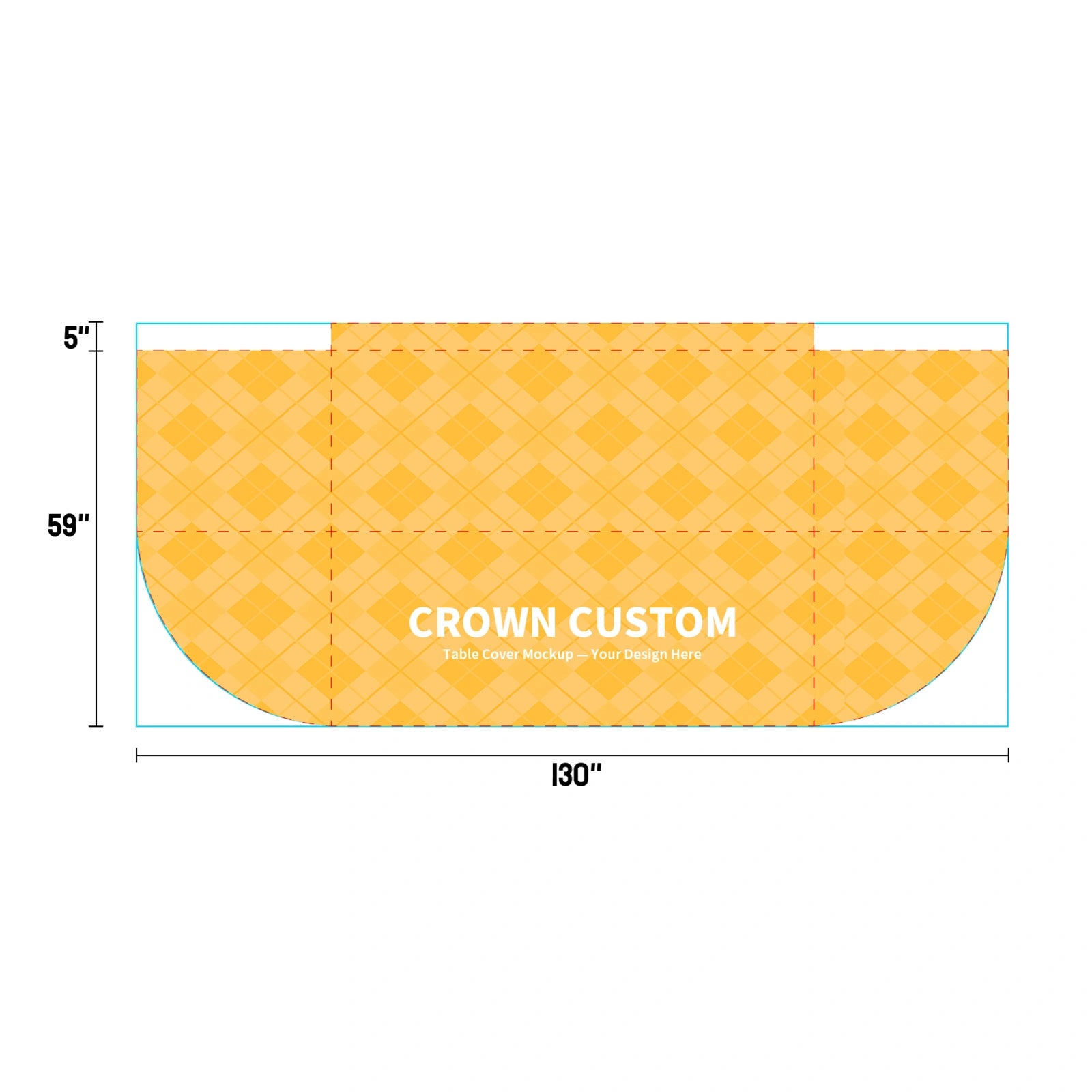 Custom Throw Table Cover- Open Back (3 Sided)