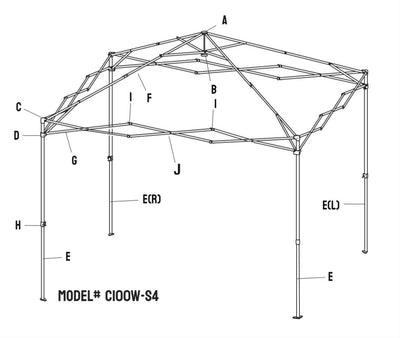 Replacement Parts | 10'x10' Canopy | Model C100W-S4