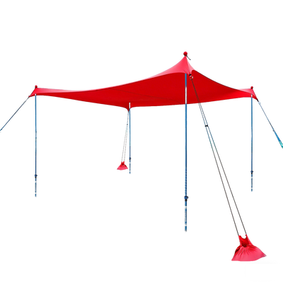 10x10 Beach Sun Shelter - Sand Shovel, Telescoping Poles, Ground Pegs - BT100, BT49