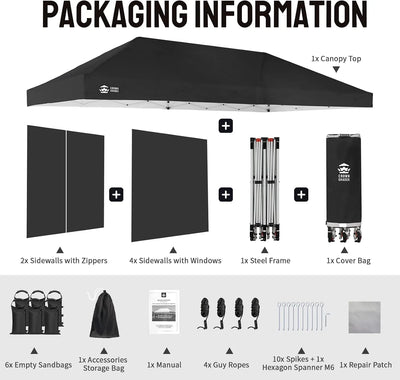 Swift-Lock 10'x20' Canopy | 6 Sidewalls