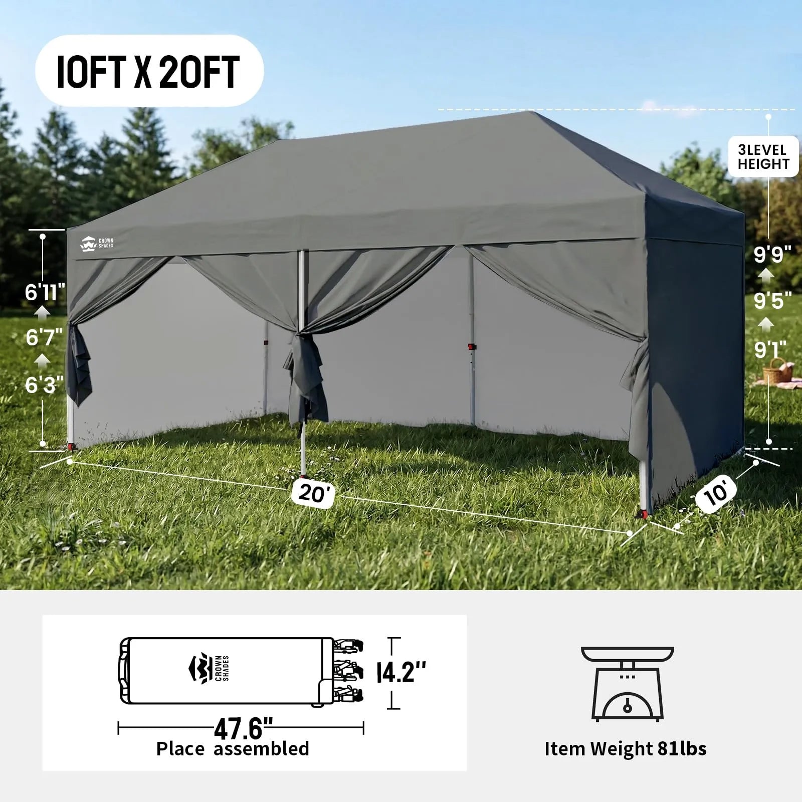 Swift-Lock 10'x20' Canopy | 6 Sidewalls