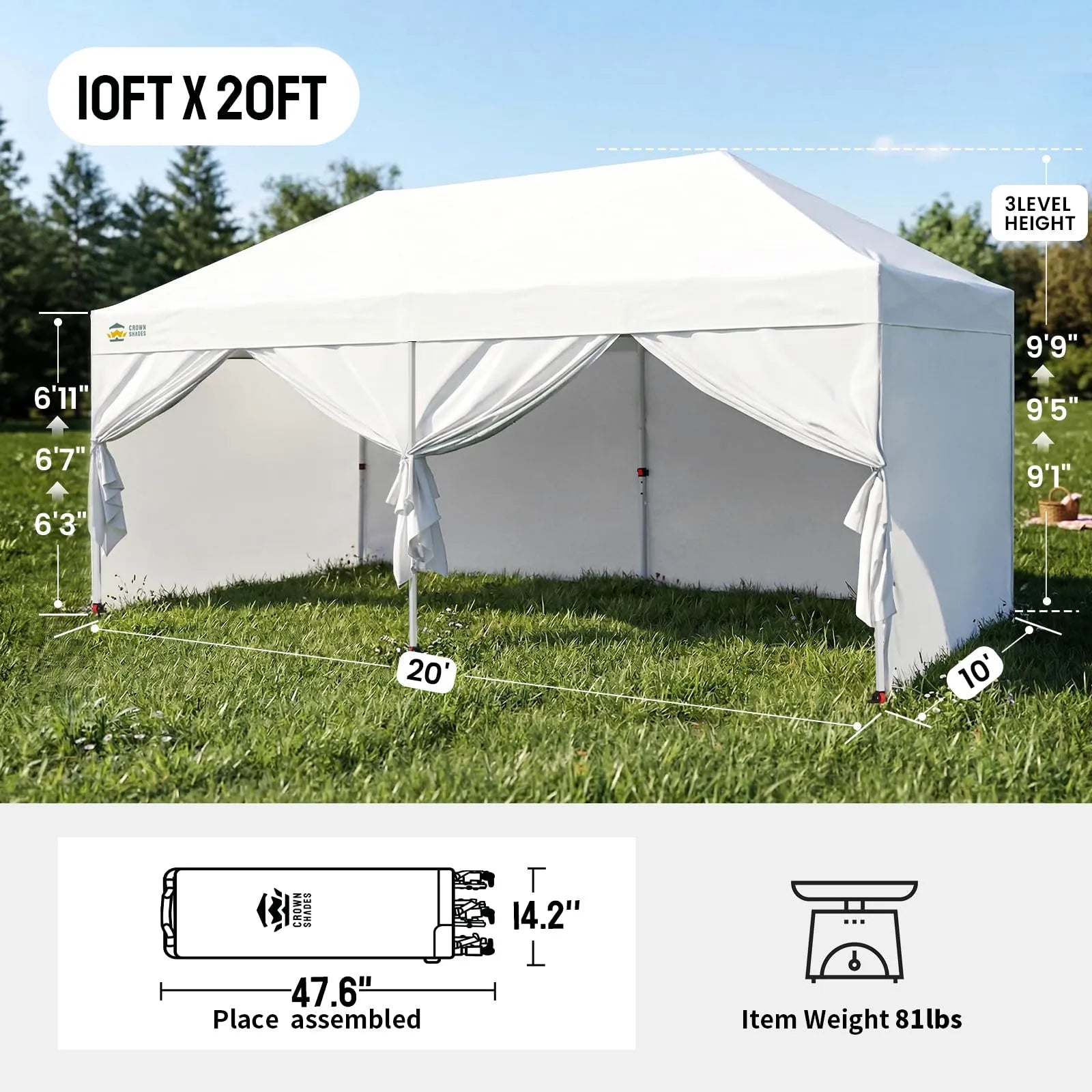 Swift-Lock 10'x20' Canopy | 6 Sidewalls