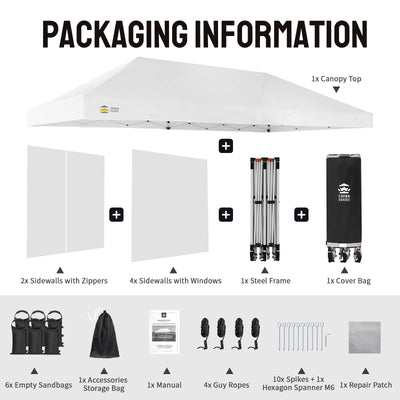 Swift-Lock 10'x20' Canopy | 6 Sidewalls