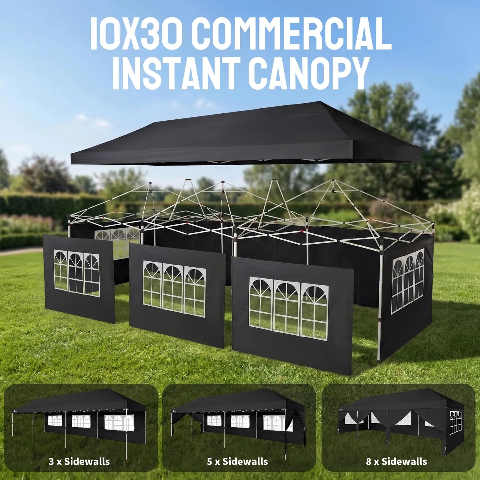 Swift-Lock 10'x30' Instant Canopy | 8 Sidewalls