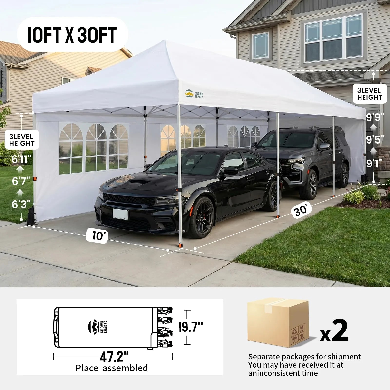Swift-Lock 10'x30' Instant Canopy | 8 Sidewalls