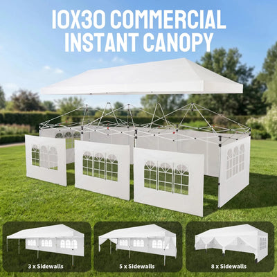 Swift-Lock 10'x30' Instant Canopy | 8 Sidewalls