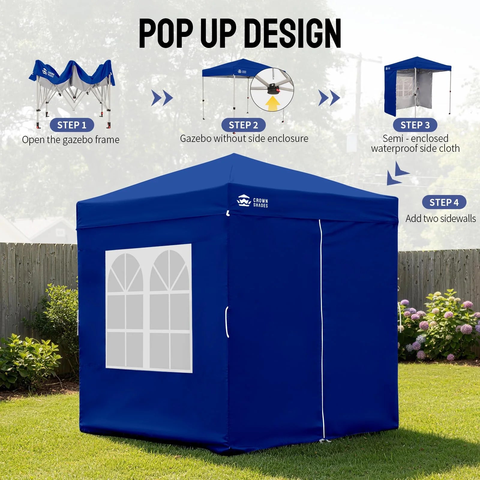 ArdenShade 2 x2m Pop Up Gazebo with 4  Sidewalls