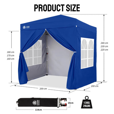 ArdenShade 2 x2m Pop Up Gazebo with 4  Sidewalls