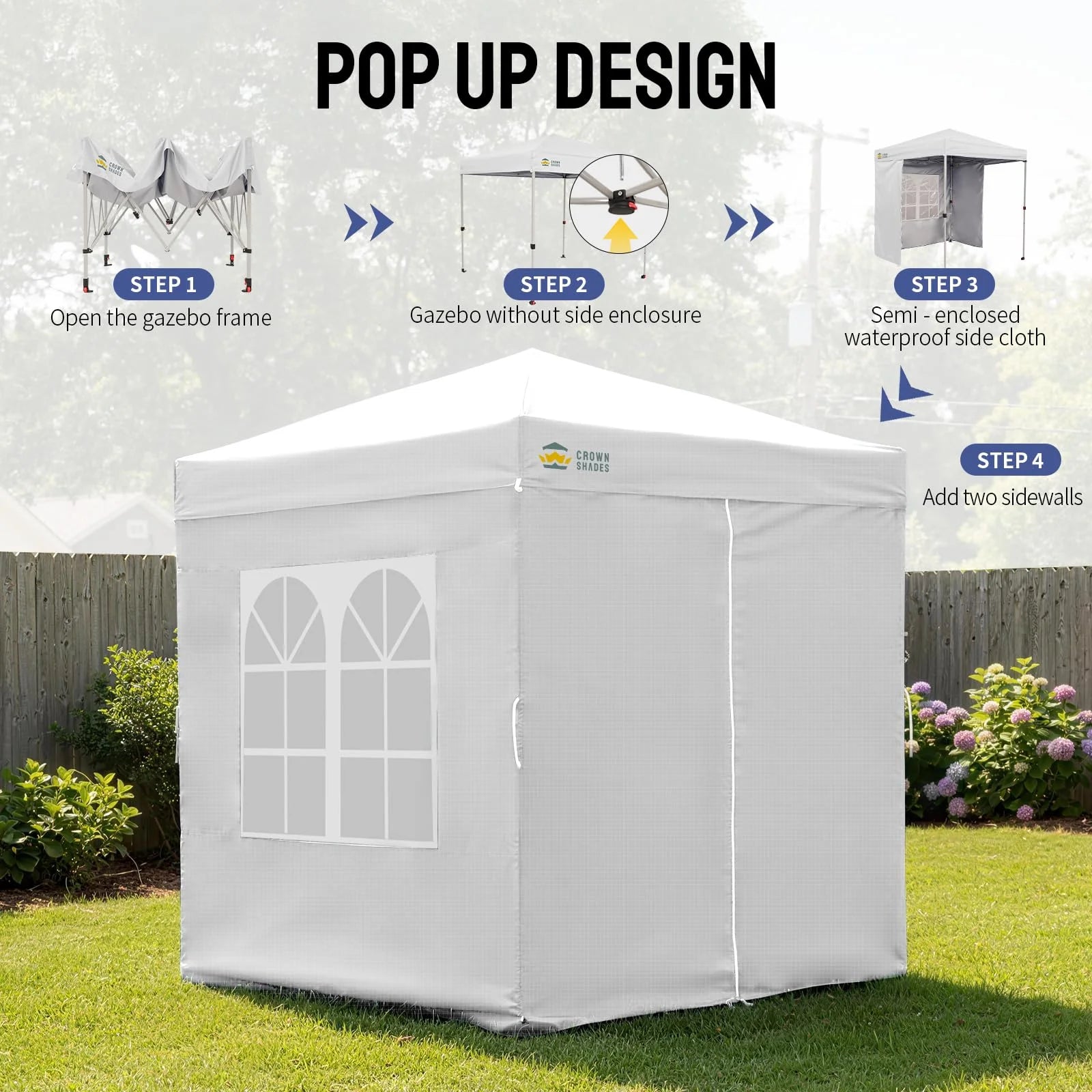 ArdenShade 2 x2m Pop Up Gazebo with 4  Sidewalls