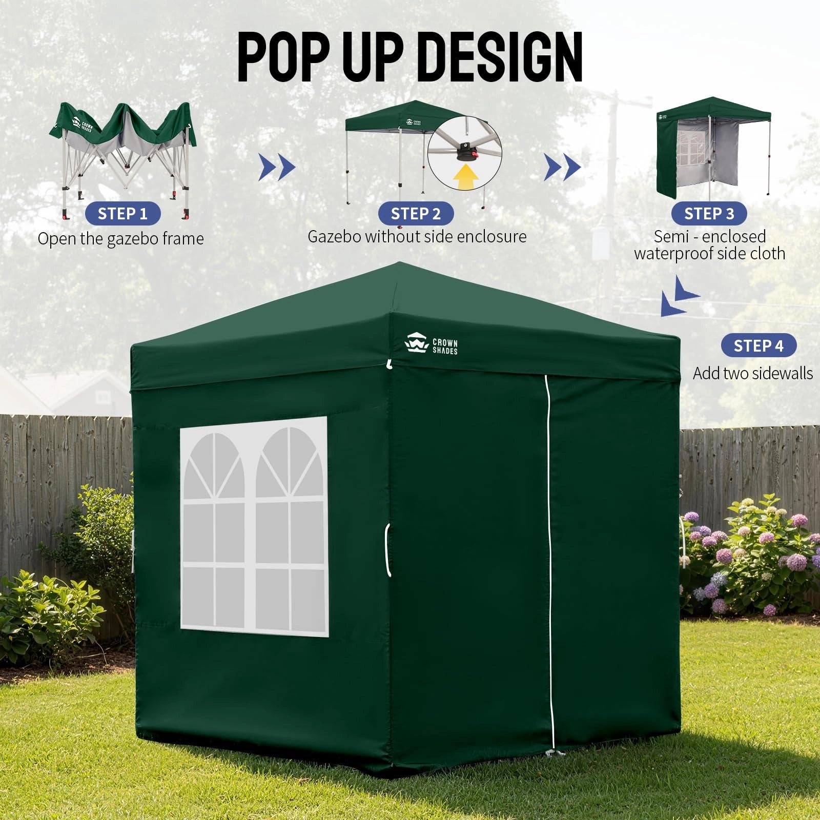 ArdenShade 2 x2m Pop Up Gazebo with 4  Sidewalls