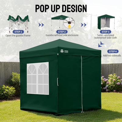 ArdenShade 2 x2m Pop Up Gazebo with 4  Sidewalls