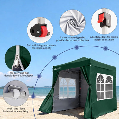 ArdenShade 2 x2m Pop Up Gazebo with 4  Sidewalls