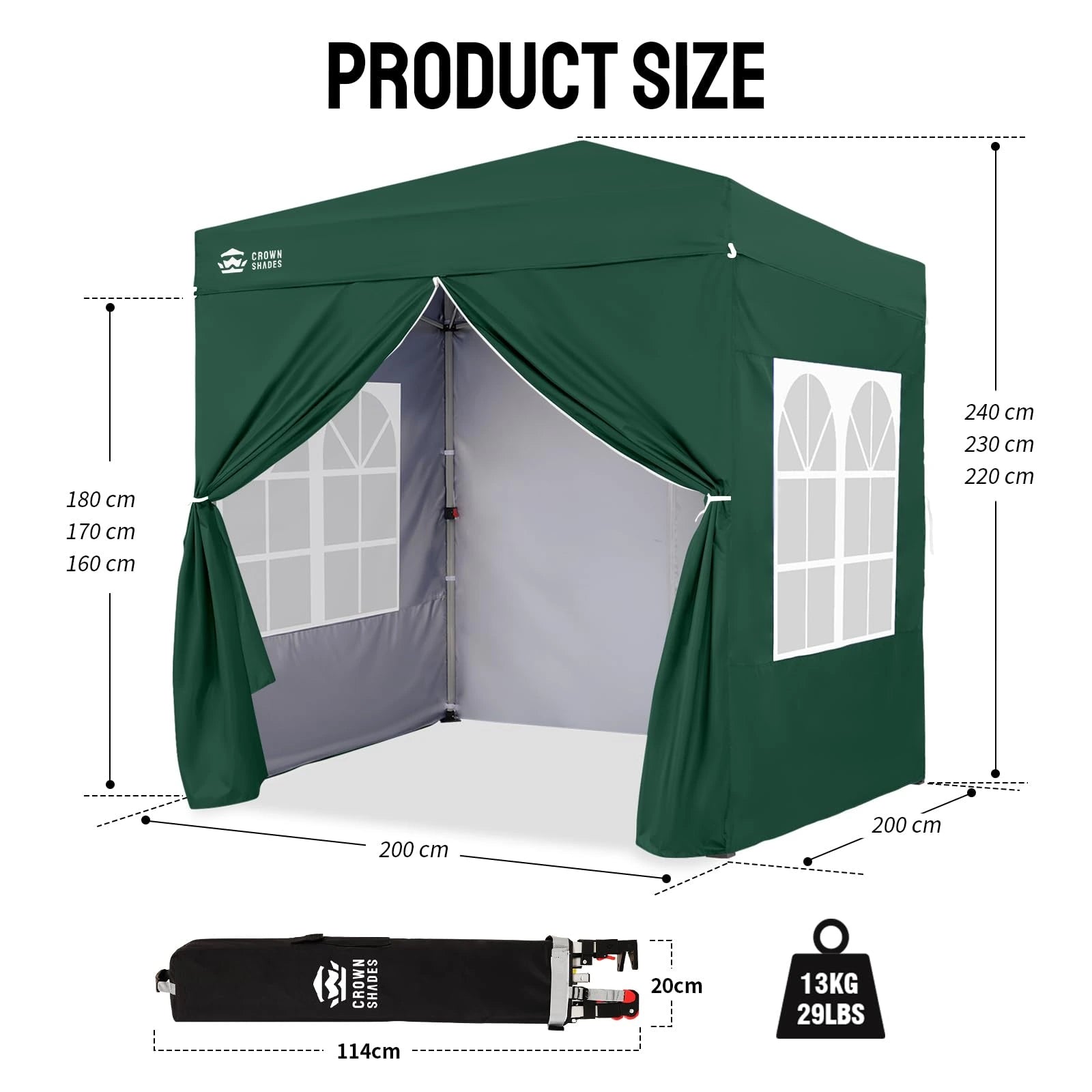 ArdenShade 2 x2m Pop Up Gazebo with 4  Sidewalls