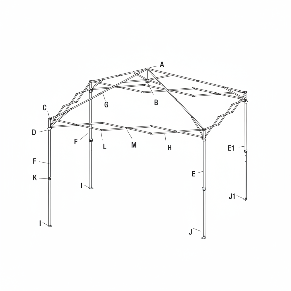Replacement Parts | 8'x8' Canopy | Model NS CL64B