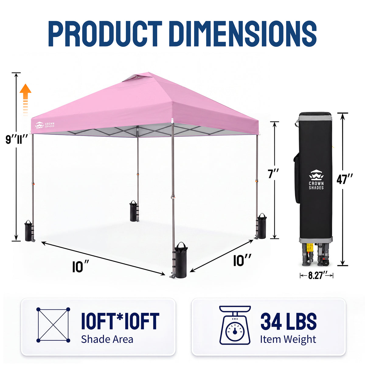 Flex-Lift 10' x 10' Canopy | Infinite Height Adjustment