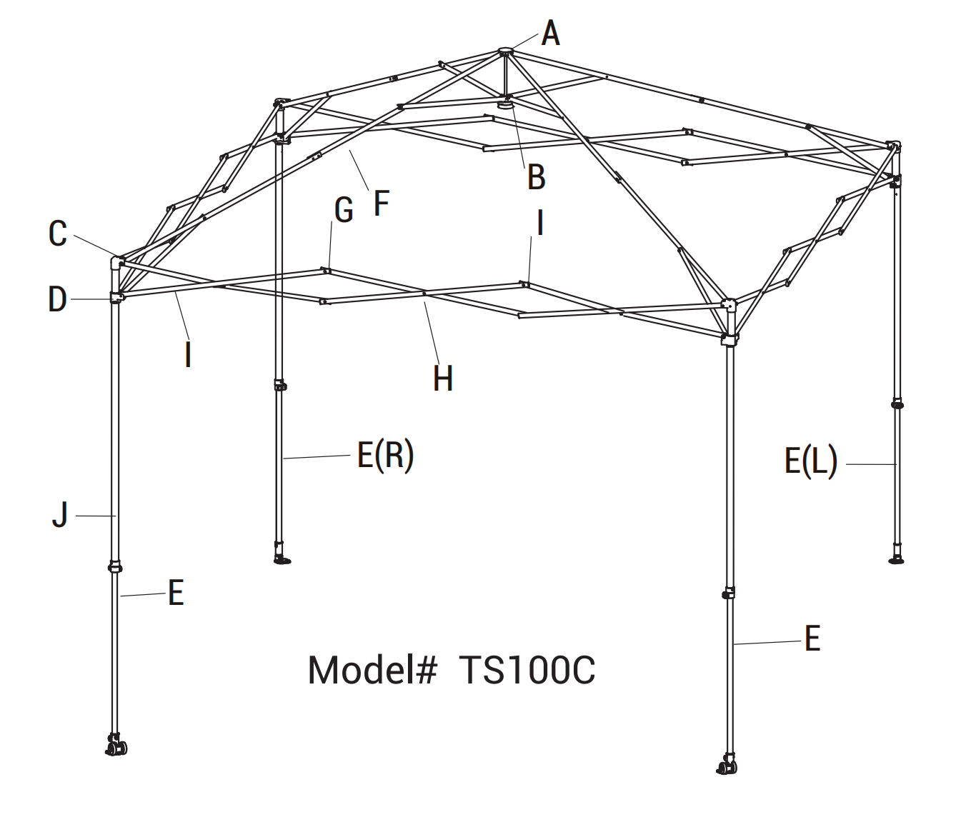 Replacement Parts | 10'x10' Canopy | Model TS100A