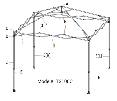 Replacement Parts | 10'x10' Canopy | Model TS100A