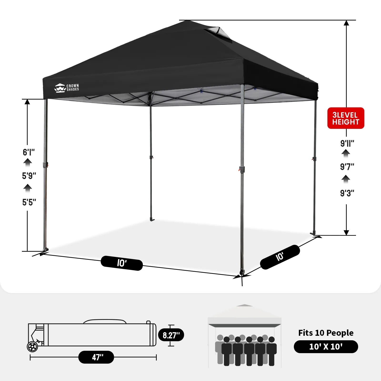 Air-Light 10' x 10' Portable Canopy