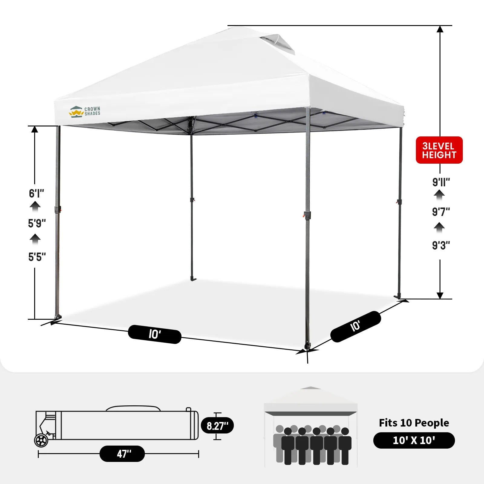 Air-Light 10' x 10' Portable Canopy