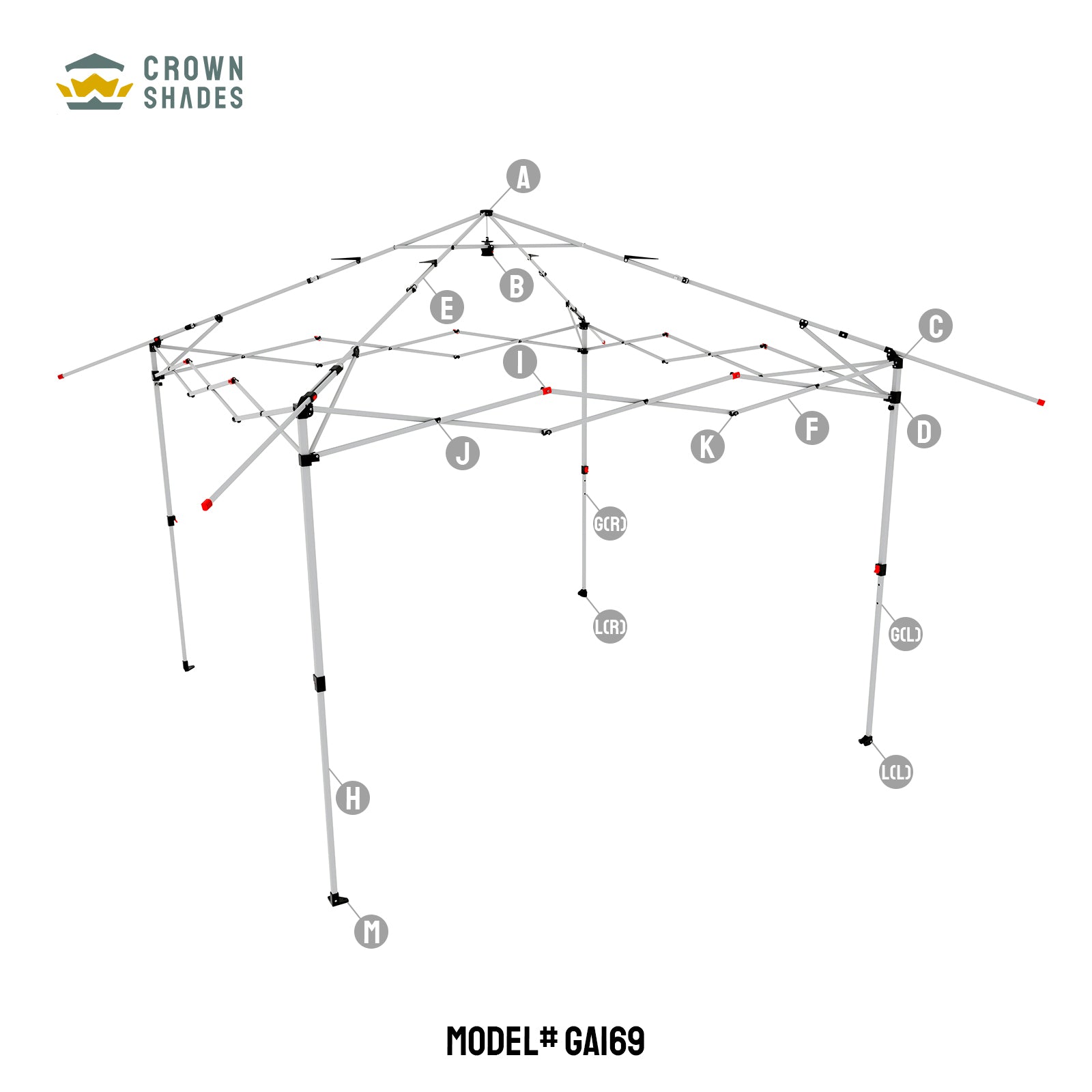 Replacement Parts | 13'x13' Canopy | Model GA169